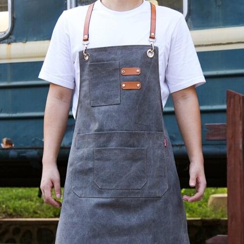 Apron Hairdresser Milk Tea Shop Restaurant Baking Denim Waiter Overalls For Men Women Students Painting Logo Printing