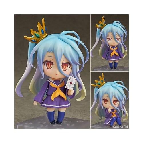 10cm Anime No Game No Life Action Figure Kawaii White Figma Shiro 653 Doll PVC GK Figurine Collectible Model Toy