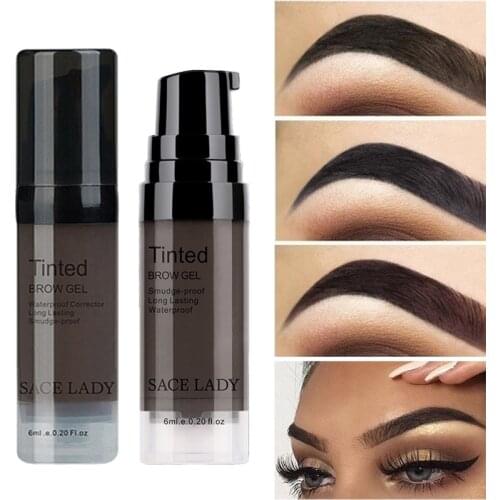 6 Colors Black Brown Eyebrow Gel Long Lasting Waterproof Eye Brow Tint Cream Smooth Makeup Eyebrow Wax Pomade Cosmetics 6ML