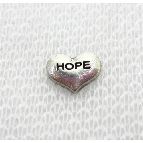 Hot Selling 20pcs/lot Silver Heart Hope Floating Charms Living Glass Memory Lockets DIY Jewelry pendants Charms