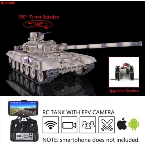 Toys Heng Long 1/16 7.0 Plastic Russia T90 RTR RC Tank 3938 360° FPV Steel Gearbox TH17861-SMT4