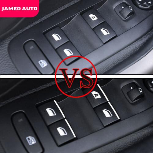 Jameo Auto 7Pcs/Set ABS Chrome Car Windows Lifter Buttons Decoration Cover Trim for Peugeot 307 2010 - 2020 Accessories