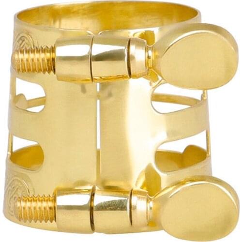 Brass Alto Saxophone Mouthpiece Protective Cap Cover with Ligature Fastener, Easy to Replace