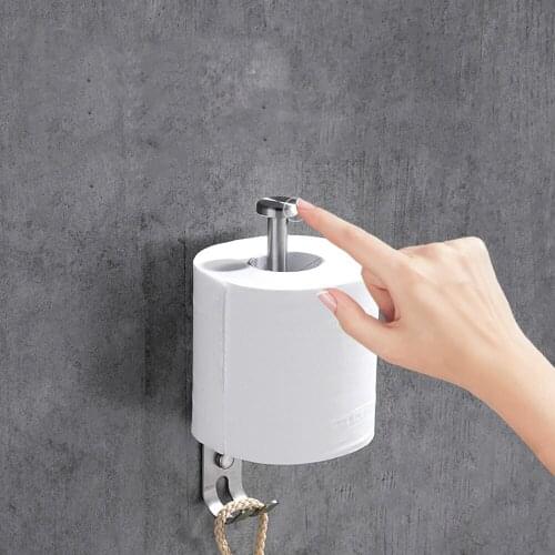 Kitchen Roll Paper Self Adhesive Wall Mount Toilet Paper Holder Stainless Steel Bathroom Tissue Towel Accessories Rack Holders
