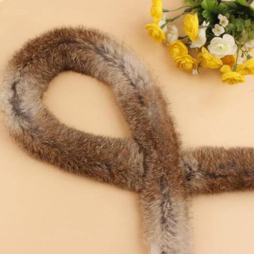 Real Rabbit Fur Ribbon Tapes Furry Trim Trimming DIY Home Decor Sewing Costume Crafts 1 Yard