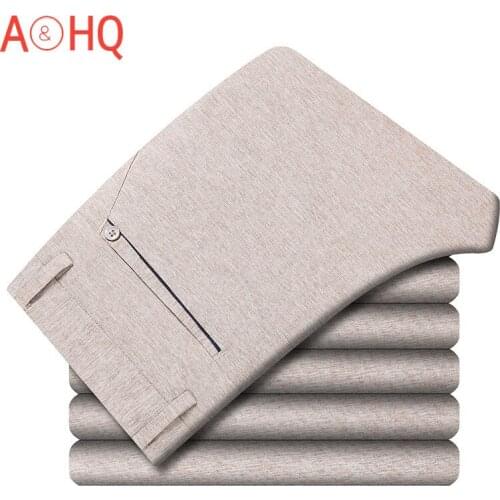 Summer Linen Pants Man Thin Office Formal Trousers for Men Clothes suit pants Plus Size 38 40