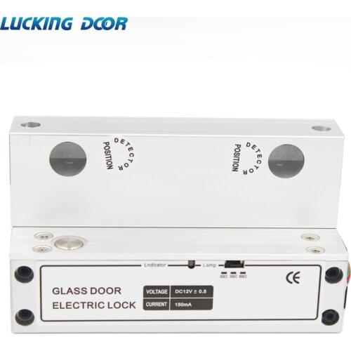 LUCKING DOOR DC12V Left Hand Security Electric Drop Bolt Lock Frameless Glass Door Electronic Lock For Access Control