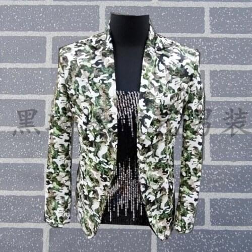 Men short suits designs masculino homme terno stage costumes for singers men camouflage blazer dance clothes jacket style dress