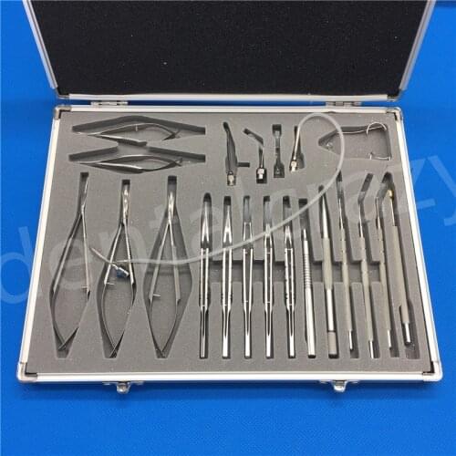 Ophthalmic 21pcs Cataract set eye Micro Surgery Surgical Instruments