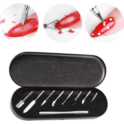 Cuticle Pusher Set Stainless Steel Nail Art Remover Trimmer Nail Polish Kit Durable Pedicure Manicure Tools