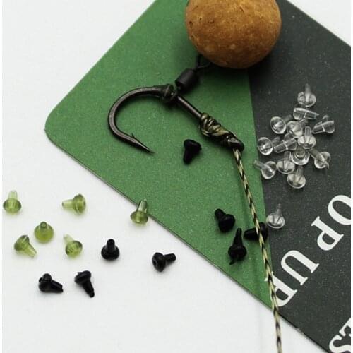 50PCS Carp Fishing Hook Beads Sliding Ring Stops Rubber Shank Stops For Carp Rig Chod Ronnie Withy Pool Rig Pop UP Set Up Tackle
