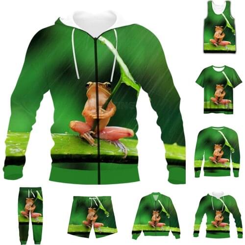 New Fashion 3D Full Print Animal Frog T-shirt/Sweatshirt/Zip Hoodies/Thin Jacket/Pants Four Seasons Casual Suit V27