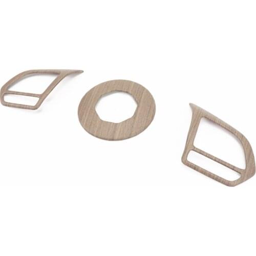 New Product Metal Oak Texture 3pcs Steering Wheel Trim Covers Car Accessories For MG ZS EV HS MG6 MG5 EZS 2018 2019 2020 2021