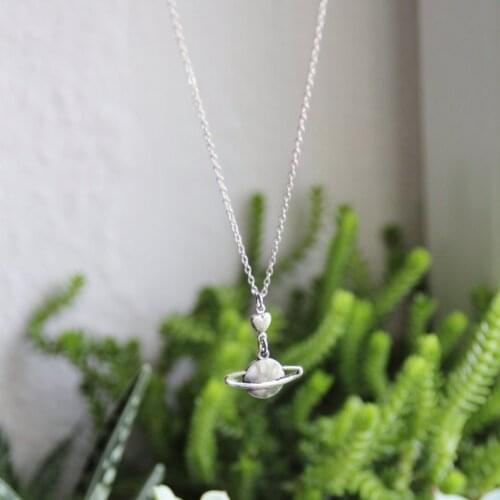 2020 Saturn-Planet Necklace with love-heart Celestial-Outer-Space Minimalist Trend Jewelry Celestial-Science Accessories