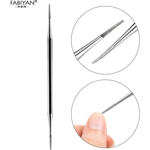 Stainless Steel Groove Pick Double End Clean 2 Ways Multifunction Nail Art File Remover Pusher Dead Skin Manicure Pedicure Tools