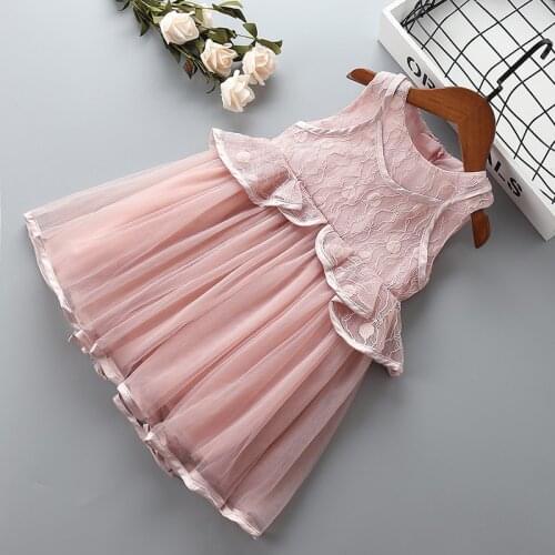 0-6 years High quality girl dress 2021 summer new fashion casual flower kid children formal party birthday princess girl dress