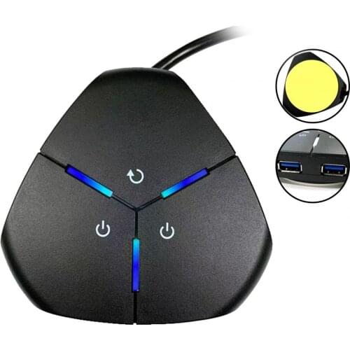 TEUCER 1.6m Portable Waterproof Desktop Computer PC Case Power Supply On/Off Reset Push Button Switch Internet Accessories