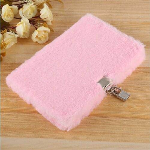 Simple Women Notebook Creative Students Girls Plush Diary Notebook With Lock Exquisite Gifts For Students New