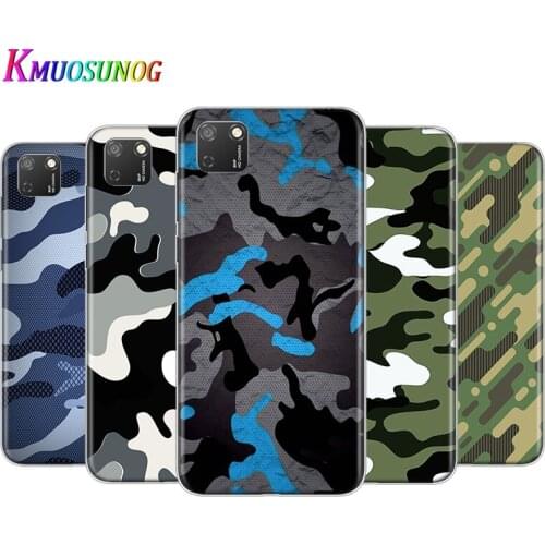 Transparent Cover Camouflage Pattern For Honor 9 9S 9A 9C 9X 9N 9i V9 10 10i 10X X10 Lite Pro Shockproof Phone Case