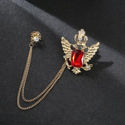 Retro Bee Crown Brooch Pins Rhinestone Animal Tassel Chain Badge Mens Shirt Suit Collar Fashion Brooches for Women Accessories