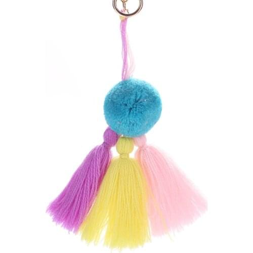 Handmade bohemian tassel bag pendant handmade hair ball tassel keychain accessory pendant