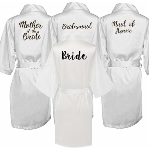 Sexy grey silver robe kimono bridal pajamas wedding robe bridesmaid matron maid of honor sister mother of the bride robes