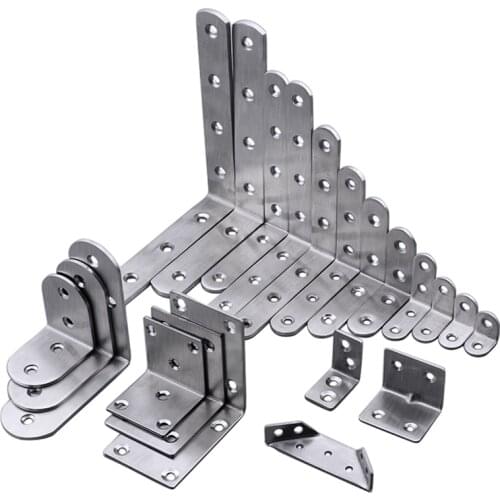 10PCS Corner Steel Corner Code Triangular Bracket Angle Iron Bracket Table Chair Fixing Bracket 90 Degree Right Angle