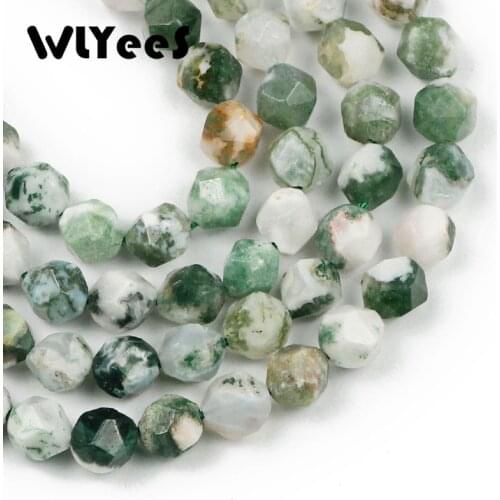 WLYeeS Natural Stone beads Tree Agates Loose Spacer beads for Charms Jewelry Beaded bracelet Earring Making DIY Accessories 15