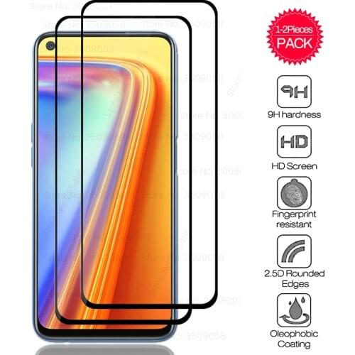 1-2Pcs 9h tempered glass for oppo realme7 realmi realmy realme real me 7 me7 6.5'' protective screen protectors film guard cover