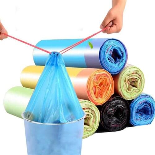 1 Thick Plastic Drawstring Garbage Bag Color Point Break Type Portable Kitchen Bedroom Bathroom Garbage Bag