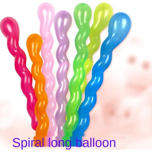10Pcs/lot Screw Twisted Latex Balloon Spiral Thickening Long Balloon Bar KTV Party Supplies Strip Shape Balloon Inflatable Toys