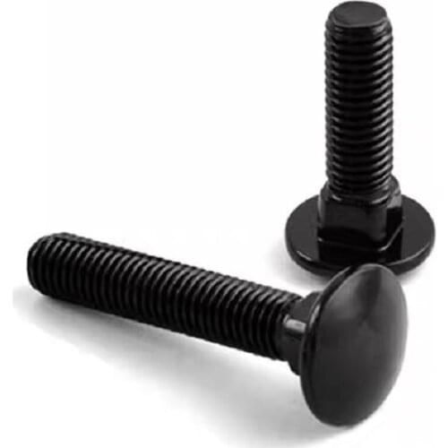 100/50pcs/lot DIN603 M5 M6 M8*12/16/20/25/30/35/40/45/50 Black 304 Stainless steel carriage bolt mushroom head square neck bolt