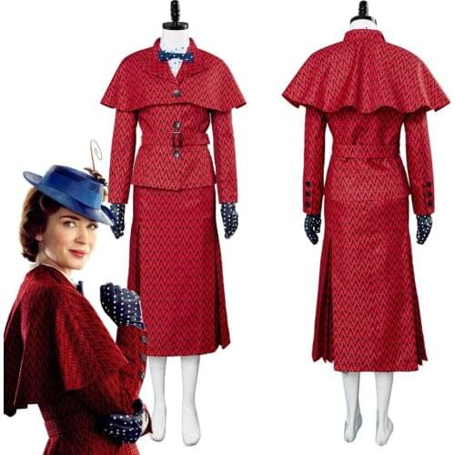 2018 Mary Cosplay Poppins Returns 2 Cosplay Costume Mary the Poppins Costume Adult Women Halloween Carnival Costume Custom