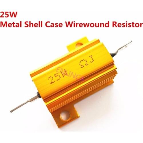 25W 12 15 20 22 30 47 50ohm 12R 15R 20R 22R 30R 47R 50R Wirewound Aluminum Power Metal Shell Case Resista 5