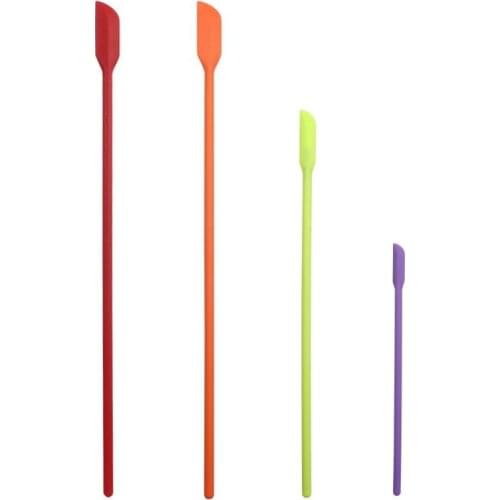 4PCS Kitchen Spatula Mini Long Handle Colorful Kitchen Silicone Cream Butter Cake Spatula Jar Scraper Homemade Diy Baking Tool