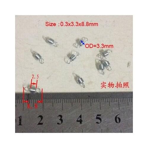 50pcs/lot 0.3*3.3*8.8mm 0.3mm wire Carbon steel with zinc extension tension spring springs