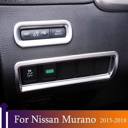Accessories Headlight Switch Button Cover Air Condition Control Cover Trim For Nissan Murano 2015 2016 2017 2018 ABS Matte