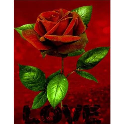 DIY DMC diamond embroidery needlework cross stitch set full square diamond Love & red rose flower diy diamond painting DW892