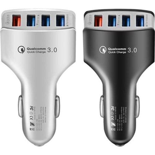 20 PCS QC3.0 Quick Charger 4 Port USB Car Charger 7A QC3.0 Turbo Fast Charging Car Adapter For Mobile Phones iphone