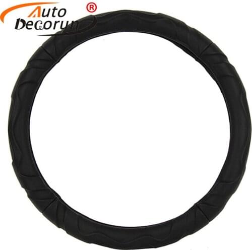 AutoDecorun Faux Sheep Leather Car Steering Cover for Lincoln MKC MKZ MKX MKT MKS SERIES Car Steering Wheels Hub Cover 15 inches
