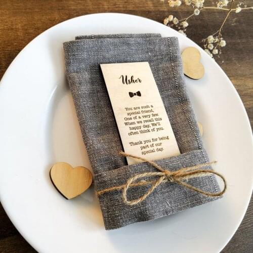 Wooden Anniversary Party VIP Seat Card And Best Man Seat Car Country Wedding Usher Seat Card