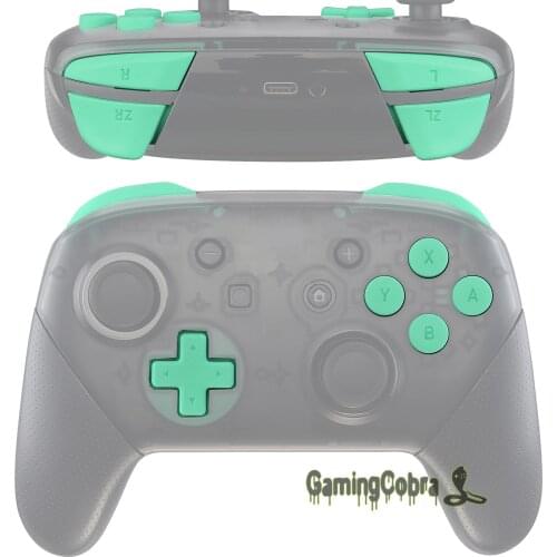 EXtremeRate Mint Green Repair ABXY D-pad ZR ZL L R Keys Replacement Full Set Buttons with Tools for NS Switch Pro Controller
