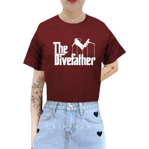 Scuba Diving Gift The Dive Father Print Women Black Tshirt Cotton Casual Summer New Fashion T Shirt 90s Yong Girl Tops
