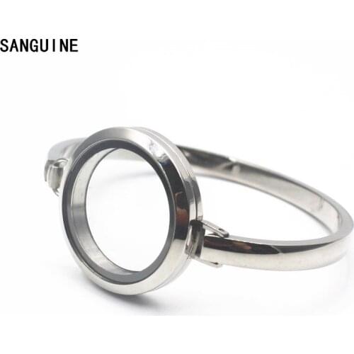 Hot Selling 5pcs 30mm Stainless Steel Floating Locket Bracelet Silver Screw Living Glass Memory Locket Bracelet&Bangle Jewelry