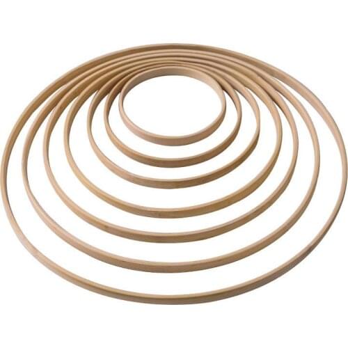 10cm-30cm Home Decor Bamboo Ring Wooden Circle Round Catcher DIY Hoop For Flower Wreath House Garden Plant Decor Hanging Basket
