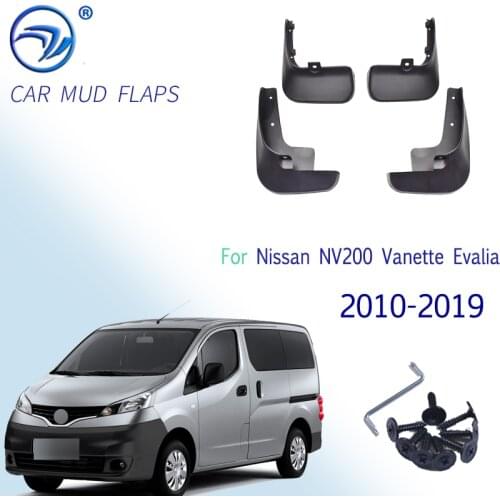 Set Molded MudFlaps For Nissan NV200 Vanette Evalia 2010 - 2019 Mud Flaps Mudguards Splash Guards Fender Dirty Guards Front Rear
