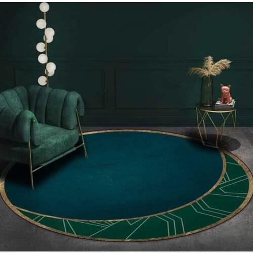 Round Rug Dark Green Gilt Edged Carpet Undefined Home Carpets For Living Room Living Room Rugs Mats Bedroom Large Rugs