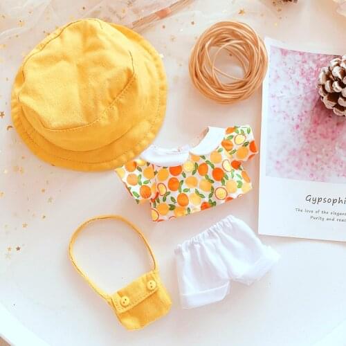 Doll Clothes For 20cm EXO Baby Plush Dolls Clothes Suit+Hat+Bag Toy Dolls Accessories for Korea Kpop EXO idol Dolls accessory