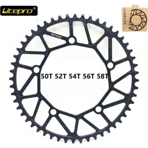 LITEPRO 130BCD Chainring Single Speed BMX/Road Bicycle Chain Ring 50-58T Folding Bike Chainwheel Alumium Alloy Crankset