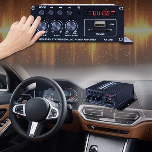 AK370 Mini Audio Power Amplifier Portable Sound Amplifier Speaker Amp for Car and Home With Remote Control